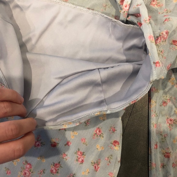 NEW ASOS Dobby Mesh Floral Print Mini Dress - Picture 5 of 13